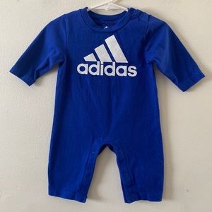 Adidas blue and white one piece